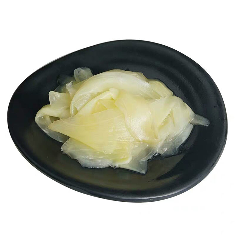 La muestra libre conservada en vinagre conserva en vinagre el jengibre blanco del sushi para el restaurante de sushi