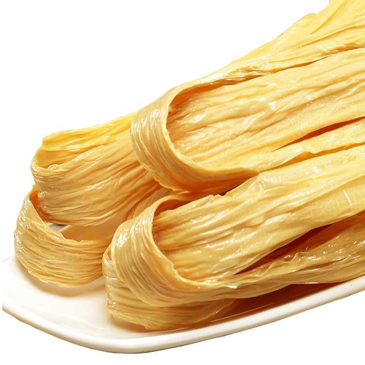 Proteína Fibra de frijoles amarillo brillante Curd Tofu piel de frijoles secos Curd palos embalaje en cartón - 500g