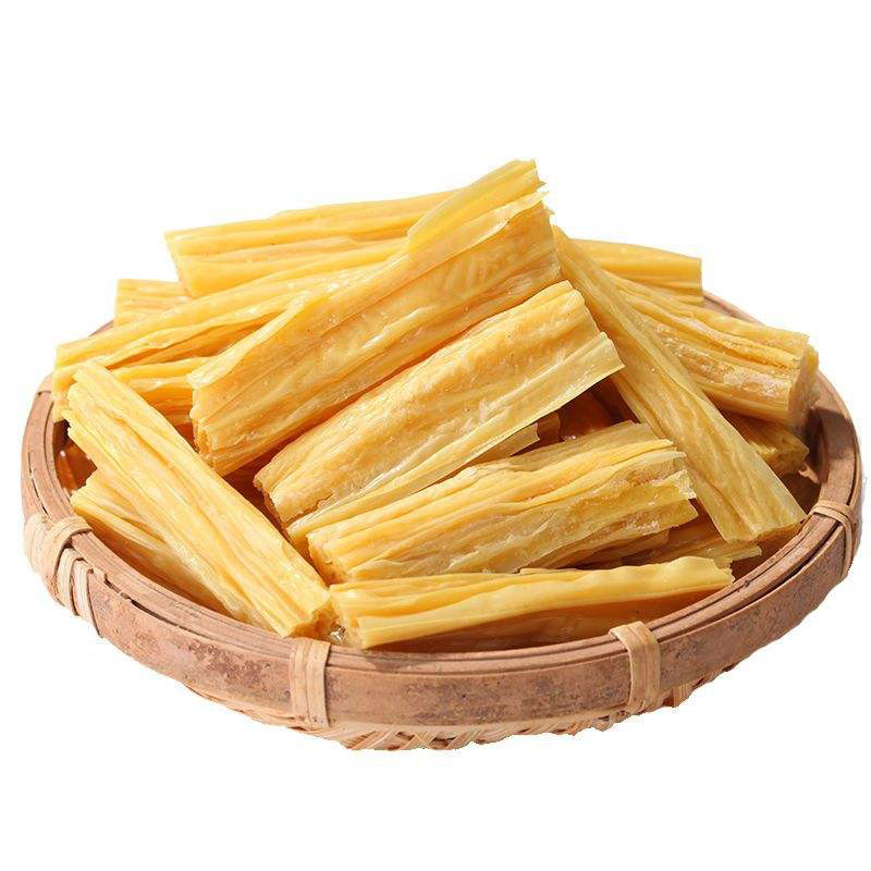 Amarillo Brillante Yuba Tofu Seco Proteína de la Piel Fibra Alimentos Veganos Empapado en Agua 30min Pre Cocina