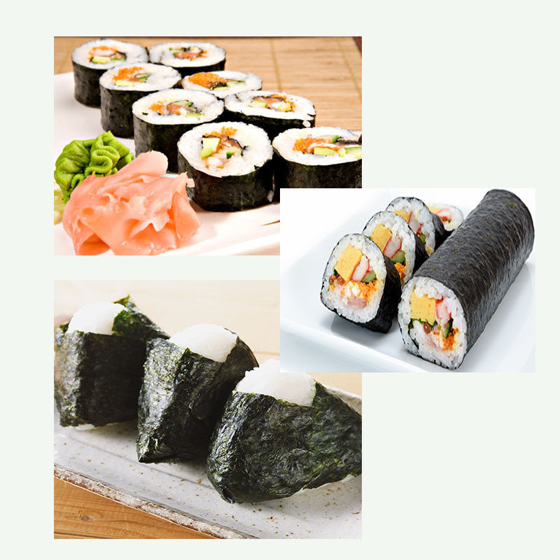 Color oscuro 19*21cm Alga de Nori asada Nori hoja 280g 100 hojas