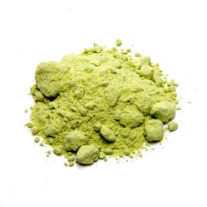 Premium Pure Wasabi Powder 100-120 Mesh con color verde claro y un máximo de 8% de humedad para condimentos de sushi