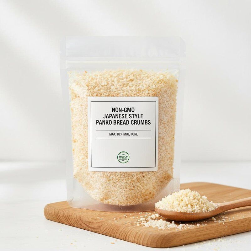 No transgénicos y de estilo japonés Panko Bread Crumbs con humedad máxima del 10% y certificación HACCP