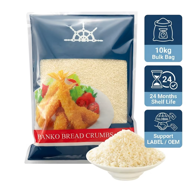 Fabricante de migajas de pan de calidad alimentaria. Suministro de exportación a granel para restaurantes e industria alimentaria.