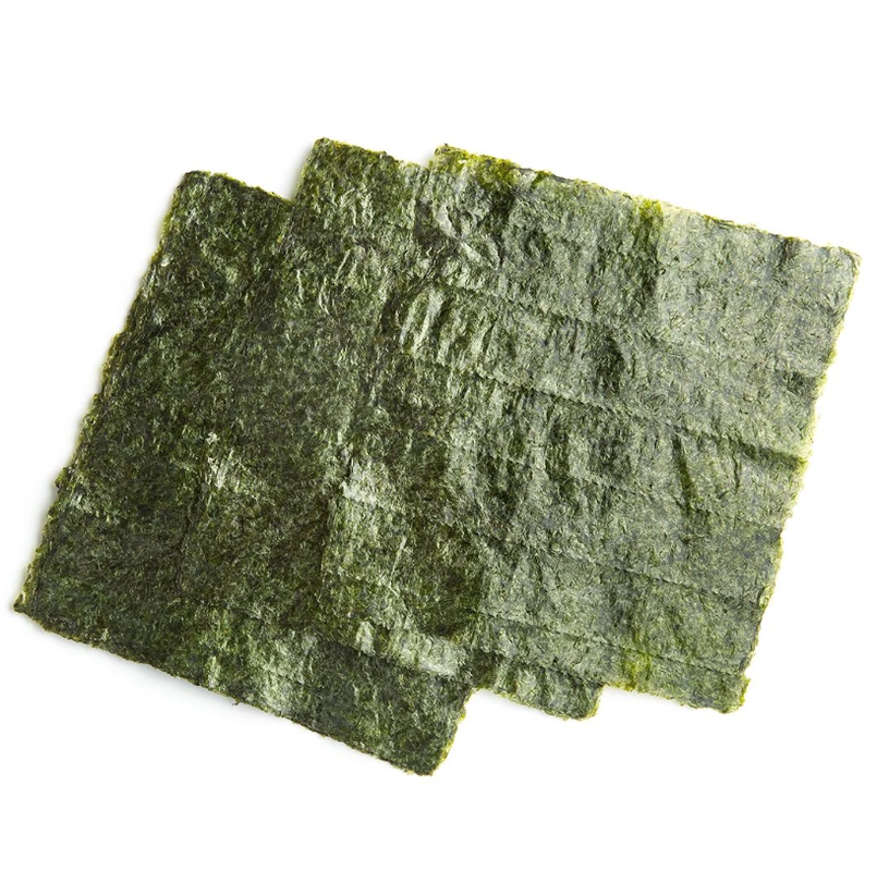 Low Moisture Extra Crispy Roasted Sushi Nori Sheets 19x21cm 100 Sheets Per Bag Dark Green Sushi Roll Seaweed