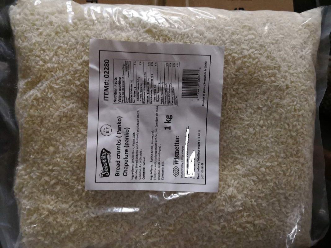 Material de trigo Panko migajas de pan con un máximo de 10% de humedad y 2-12 mm Tamaño para revestimiento crujiente