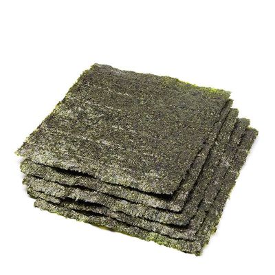 Hojas de nori secas de algas 100 por bolsa verde dorado para sushi