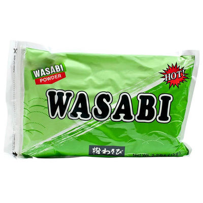 Polvo de raíz de wasabi de lugar seco utilizado como condimento o condimento de sushi