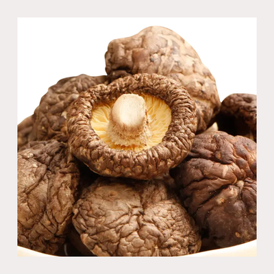 100% de champiñones shiitake secos naturales sin aditivos