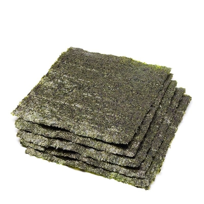 Sushi de color verde oscuro, rectangular, asado, de algas marinas Nori, disponible en rollo