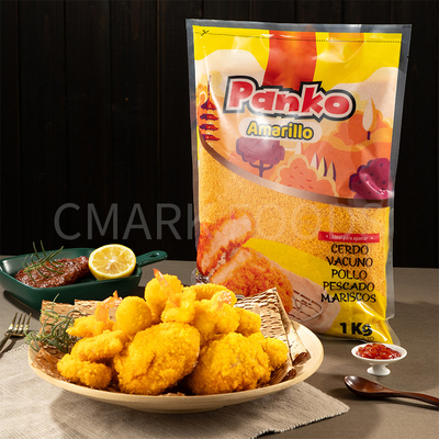 Blanco y amarillo estilo japonés Blanco Panko textura crujiente Duración de conservación larga Almacenado en un lugar fresco y seco