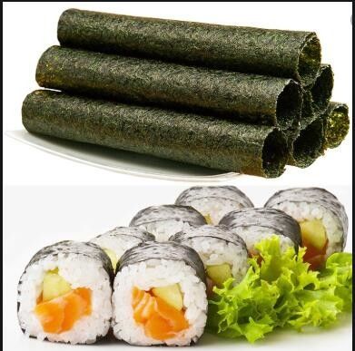 Alga marina asada humedad verde oscuro Nori del 5% 100 hojas